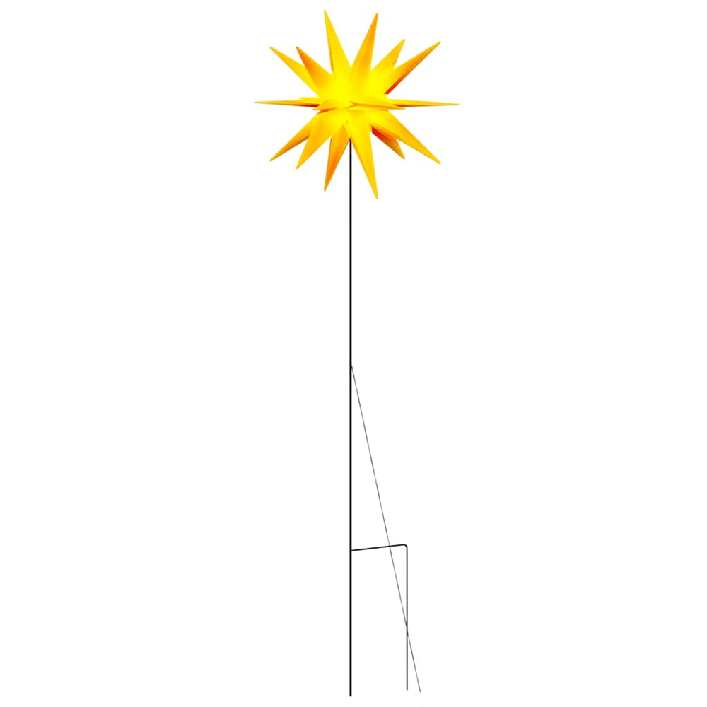LED Weihnachtsstern Gelb mit Erdspieß 57cm