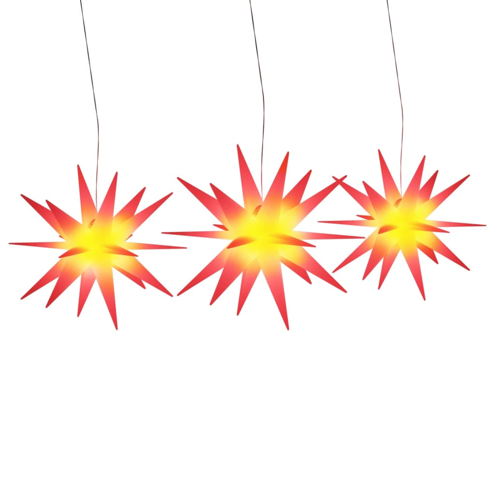 LED Weihnachtsstern Rot, 3er-Set