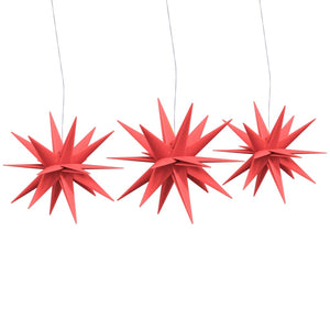 LED Weihnachtsstern Rot, 3er-Set