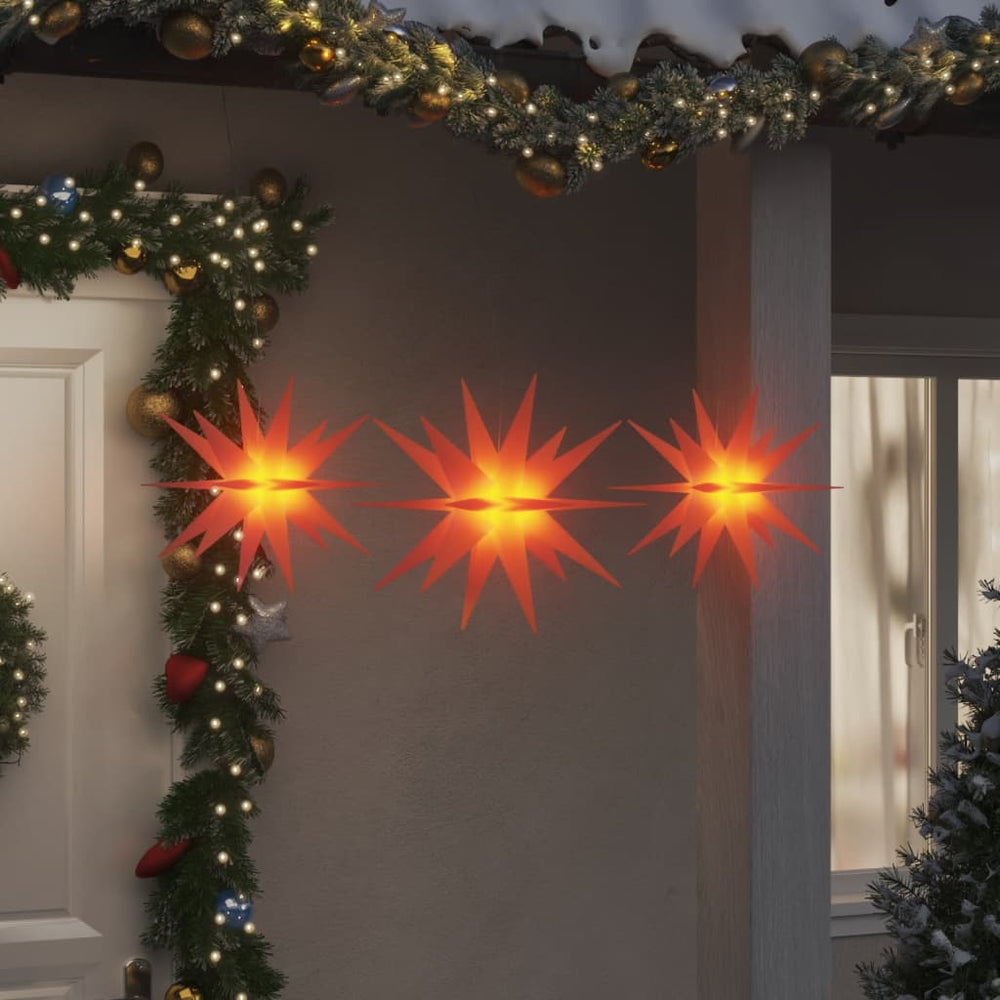 LED Weihnachtsstern Rot, 3er-Set