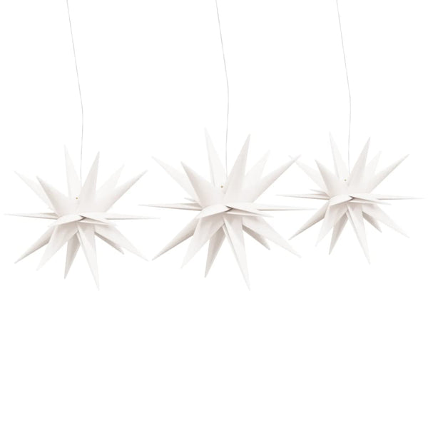 LED-Weihnachtssterne, 3er-Set, faltbar, weiß