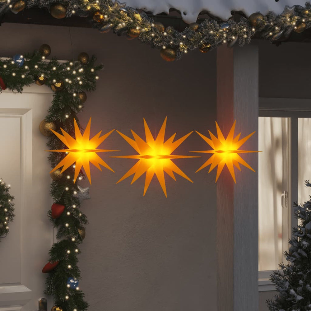 LED Weihnachtssterne Gelb 3er Set
