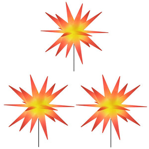 LED Weihnachtssterne mit Erdspießen, 3er Set