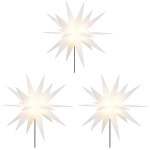 LED Weihnachtssterne mit Erdspießen, 3er Set