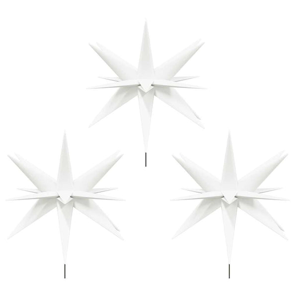 LED Weihnachtssterne mit Erdspießen, 3er Set