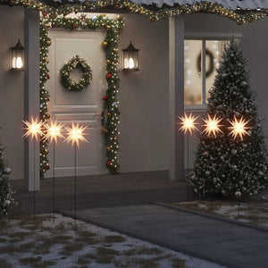 LED Weihnachtssterne mit Erdspießen, 3er Set