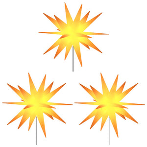 LED Weihnachtssterne mit Erdspießen Gelb 3er-Set