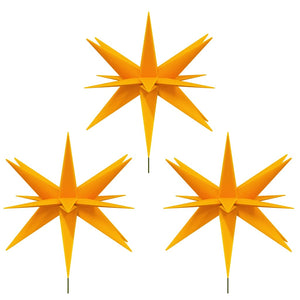 LED Weihnachtssterne mit Erdspießen Gelb 3er-Set