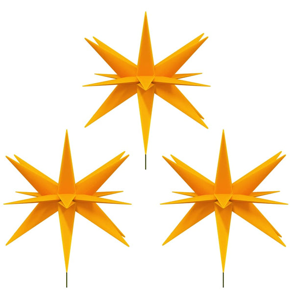LED Weihnachtssterne mit Erdspießen Gelb 3er-Set