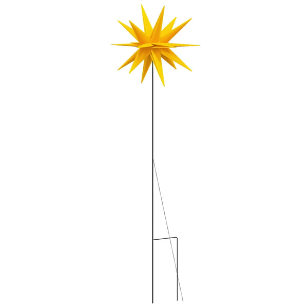 LED Weihnachtssterne mit Erdspießen Gelb 3er-Set