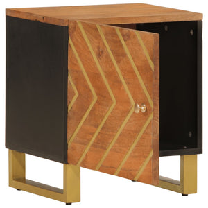 Nachttisch Mango Massivholz Braun/Schwarz