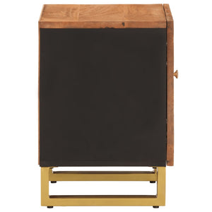 Nachttisch Mango Massivholz Braun/Schwarz