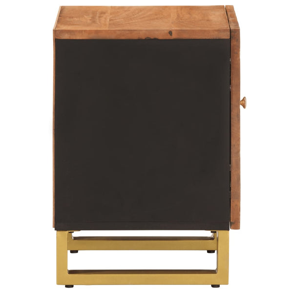 Nachttisch Mango Massivholz Braun/Schwarz