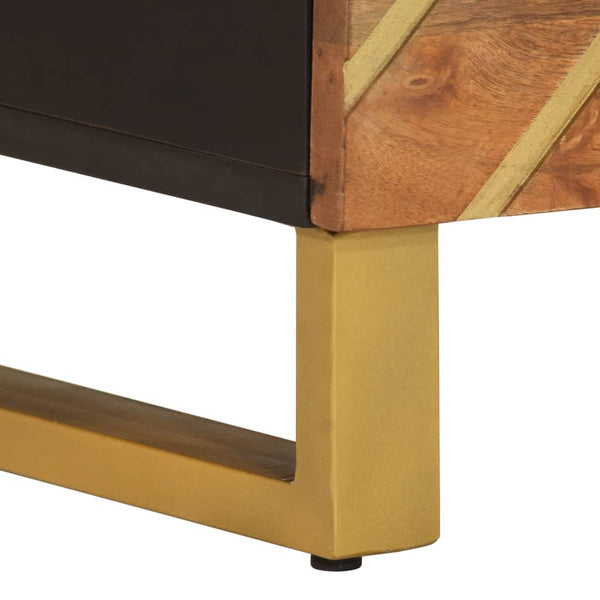 Nachttisch Mango Massivholz Braun/Schwarz