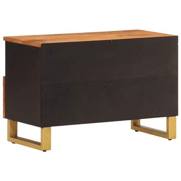 Meuble TV vidaXL marron et noir 70x33,5x46 cm bois de manguier massif