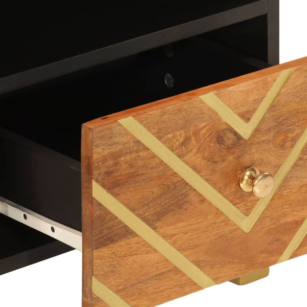 Meuble TV vidaXL marron et noir 70x33,5x46 cm bois de manguier massif