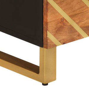 Meuble TV vidaXL marron et noir 70x33,5x46 cm bois de manguier massif