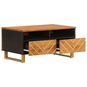 Couchtisch Massivholz Mango Braun Schwarz 80 cm