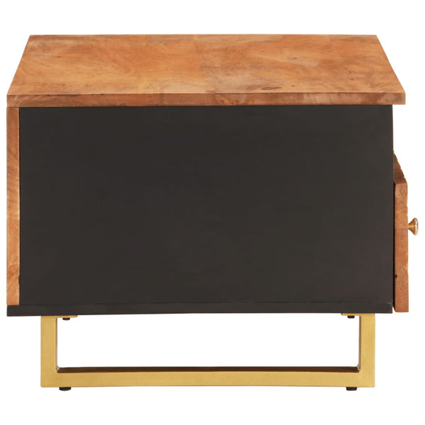 Couchtisch Massivholz Mango Braun Schwarz 80 cm