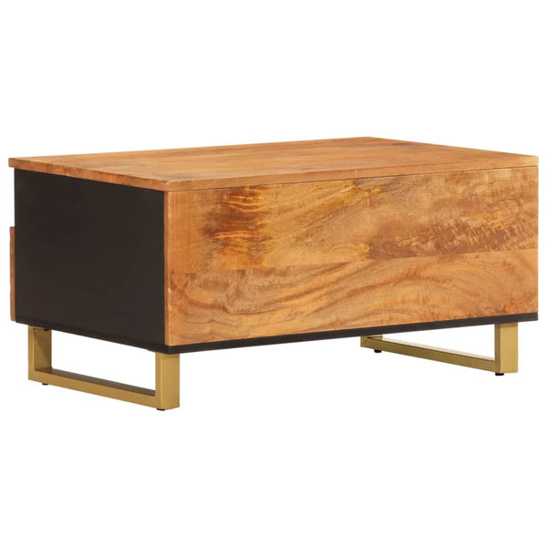 Couchtisch Massivholz Mango Braun Schwarz 80 cm