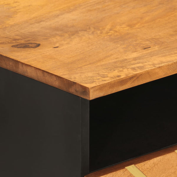 Couchtisch Massivholz Mango Braun Schwarz 80 cm