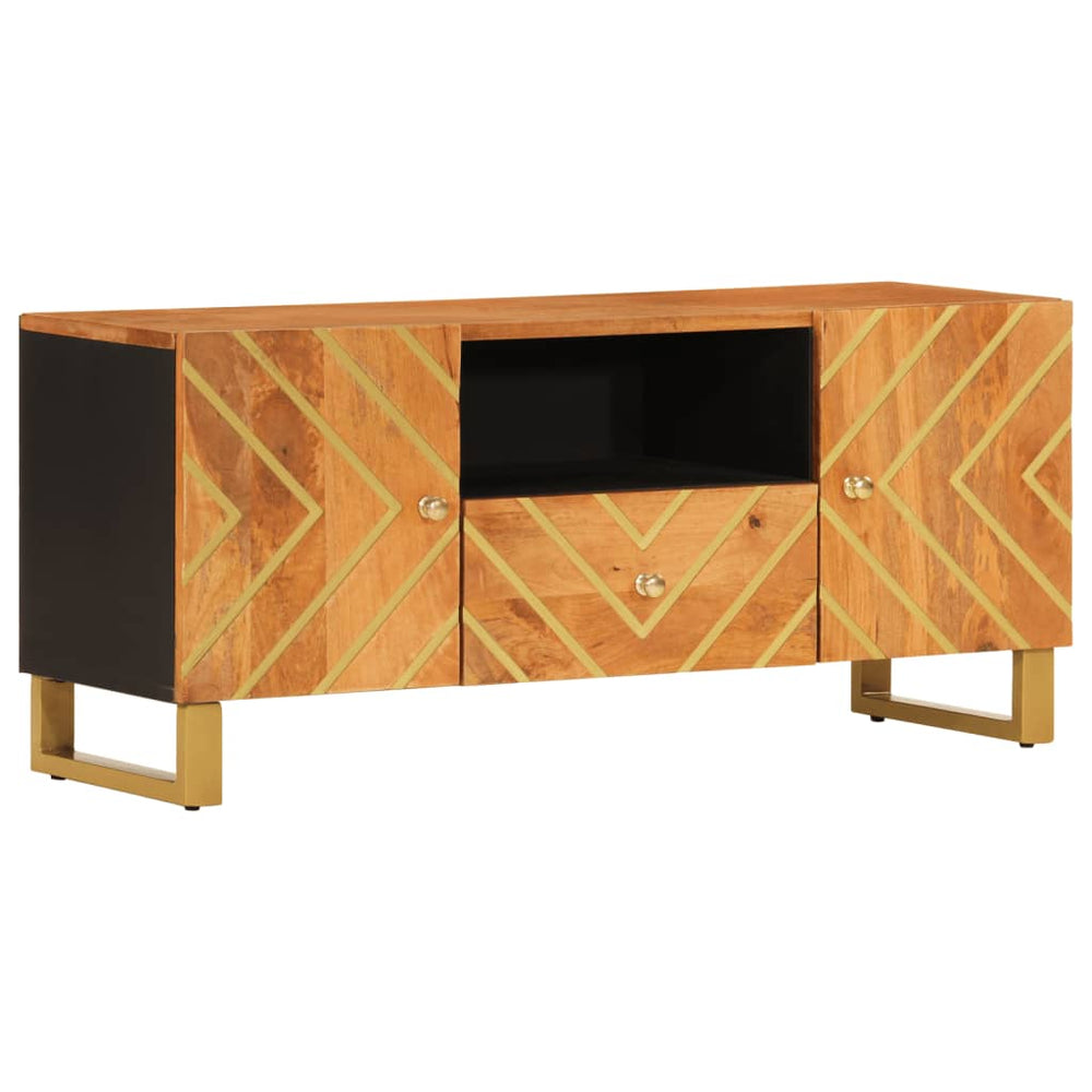TV-Schrank Mango Massivholz 105cm Braun/Schwarz