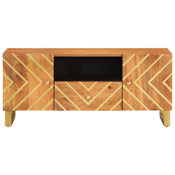 TV-Schrank Mango Massivholz 105cm Braun/Schwarz