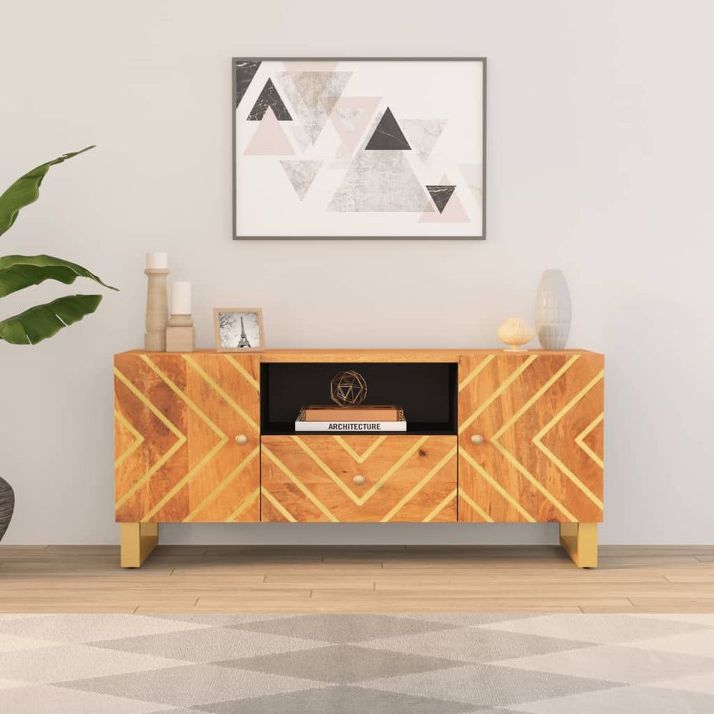 TV-Schrank Mango Massivholz 105cm Braun/Schwarz