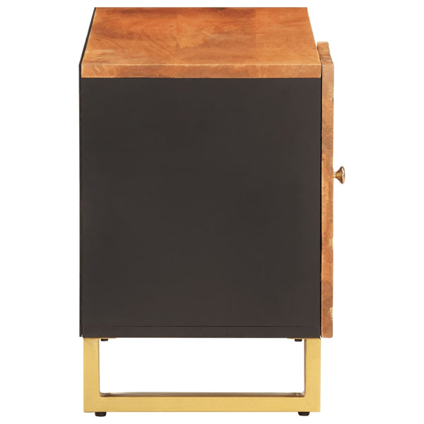 vidaXL Meuble TV marron et noir 80x31,5x46 cm Bois de manguier massif