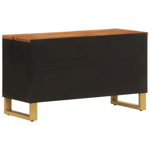vidaXL Meuble TV marron et noir 80x31,5x46 cm Bois de manguier massif