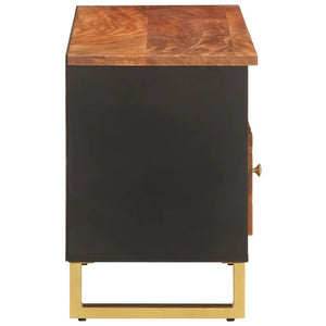 vidaXL Meuble TV marron et noir 100x33,5x46 cm bois de manguier massif