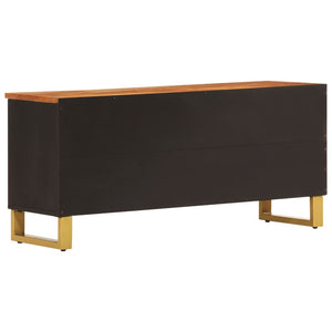 vidaXL Meuble TV marron et noir 100x33,5x46 cm bois de manguier massif