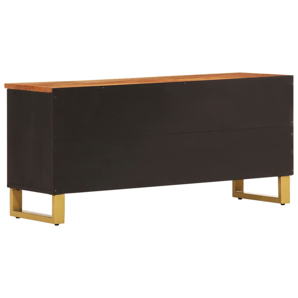vidaXL Meuble TV marron et noir 100x33,5x46 cm bois de manguier massif