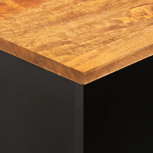 vidaXL Meuble TV marron et noir 100x33,5x46 cm bois de manguier massif