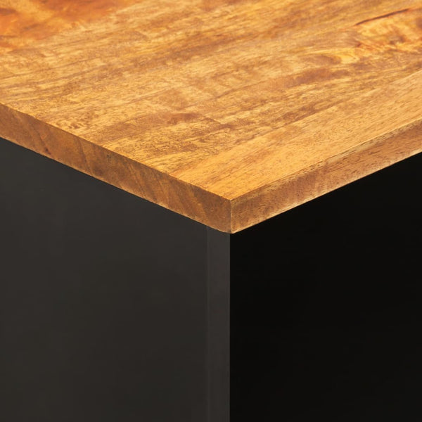 vidaXL Meuble TV marron et noir 100x33,5x46 cm bois de manguier massif