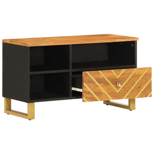 vidaXL Meuble TV marron et noir 80x33,5x46 cm Bois de manguier massif