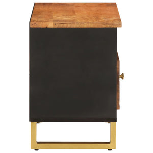 vidaXL Meuble TV marron et noir 80x33,5x46 cm Bois de manguier massif