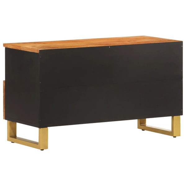 vidaXL Meuble TV marron et noir 80x33,5x46 cm Bois de manguier massif
