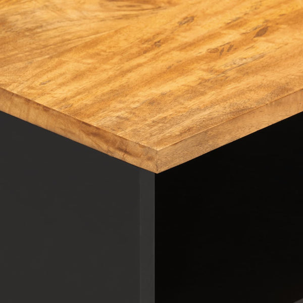 vidaXL Meuble TV marron et noir 80x33,5x46 cm Bois de manguier massif