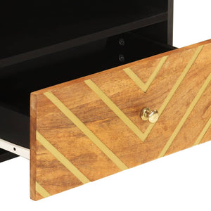vidaXL Meuble TV marron et noir 80x33,5x46 cm Bois de manguier massif
