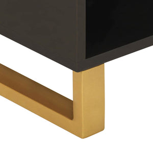 vidaXL Meuble TV marron et noir 80x33,5x46 cm Bois de manguier massif