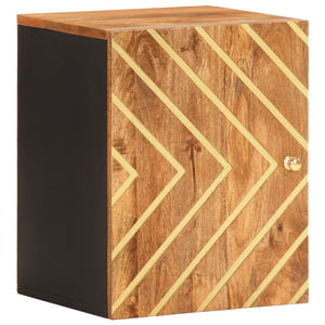 Wand-Badschrank Mango Massivholz Braun Schwarz