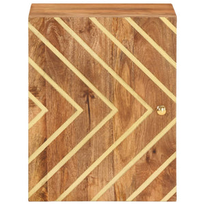 Wand-Badschrank Mango Massivholz Braun Schwarz