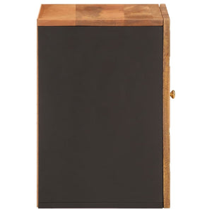 Wand-Badschrank Mango Massivholz Braun Schwarz