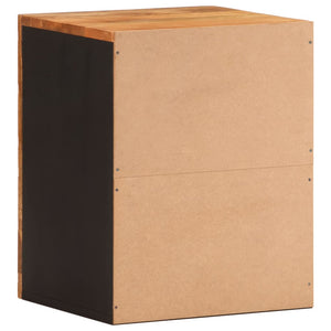 Wand-Badschrank Mango Massivholz Braun Schwarz