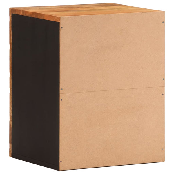 Wand-Badschrank Mango Massivholz Braun Schwarz
