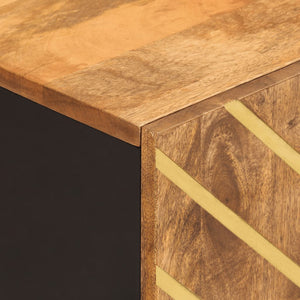 Wand-Badschrank Mango Massivholz Braun Schwarz