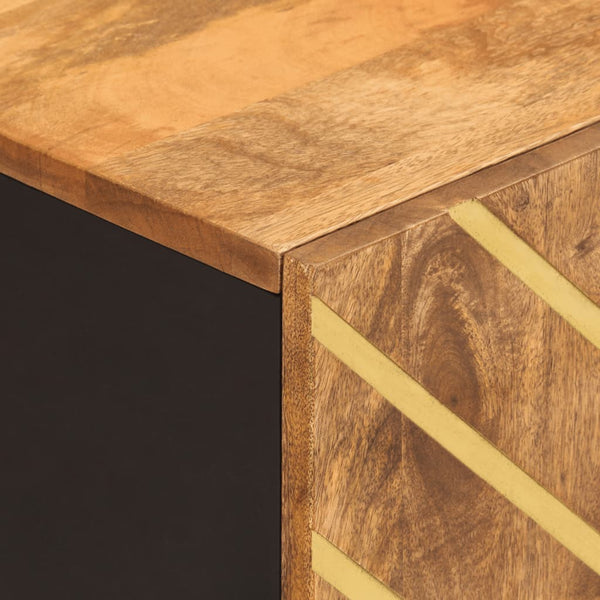 Wand-Badschrank Mango Massivholz Braun Schwarz