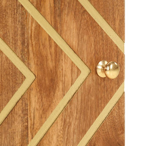 Wand-Badschrank Mango Massivholz Braun Schwarz