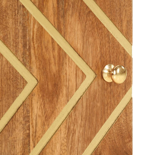 Wand-Badschrank Mango Massivholz Braun Schwarz